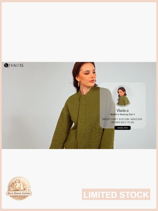 Lightweight Jacquard Bomber Jacket Loose Fit Casual Chic Spring Outerwear - Picture 7 of 7